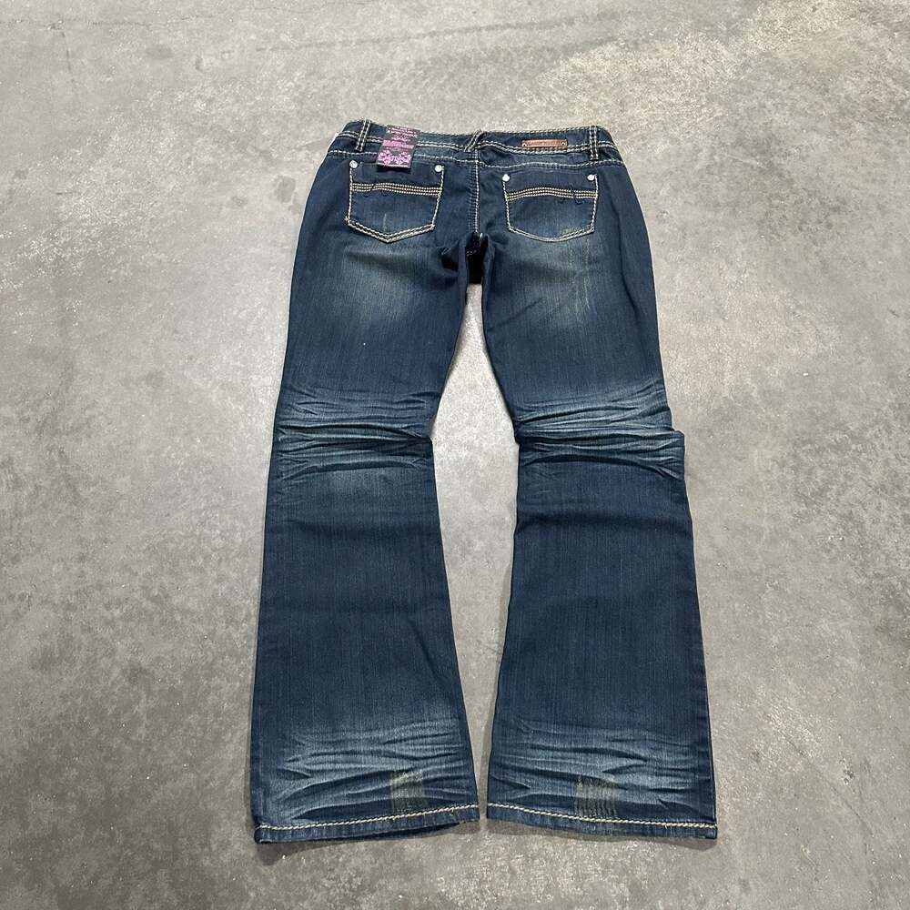 Almost Famous Women's Dark Wash Distressed Bootcut Jeans New with Tags